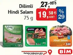 DİLİMLİ HİNDİ SALAM 75 G DİLİMLİ HİNDİ SALAM 75 G